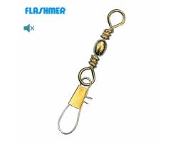 Flashmer Emerillon Baril A Agrafe Inox Dore Flashmer Emerillon Baril A Agrafe Inox Dore