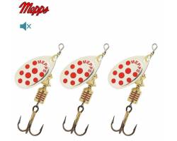 Lot de 3 Cuillers Mepps Aglia Argent Points Rouges