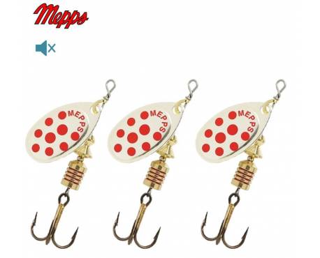 Lot de 3 Cuillers Mepps Aglia Argent Points Rouges