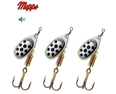 Lot de 3 Cuillers Mepps Aglia Argent Points Noirs