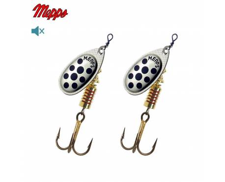 Lot de 2 Cuillers Mepps Aglia Argent Points Noirs