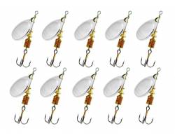 Mepps Lot de 10 cuillers Aglia Argent Mepps Lot de 10 cuillers Aglia Argent