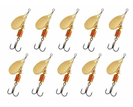 Mepps Lot de 10 cuillers Aglia Or