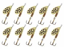 Mepps Lot de 10 cuillers Aglia Or Points Noirs Mepps Lot de 10 cuillers Aglia Or Points Noirs