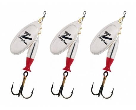 Mepps Lot de 3 cuillers Aglia Long Cast Argent