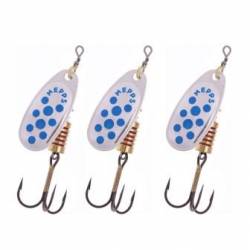 Lot de 3 Mepps Comet N°2 - 4,5g - Argent Points Bleus